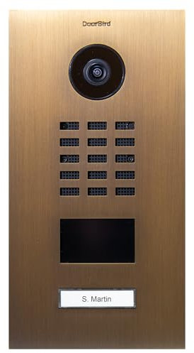 Doorbird - D2101V Laiton Brillant - Portier vidéo IP 1 Sonnette avec Lecteur de Badge RFID