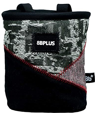 8BPLUS PROBAG - Bolsa de tiza para escalada y búlder, cinturón, mosquetón y caja de regalo incluidos, apertura ancha, soportes para cepillos para zurdos y diestros (roca rota)