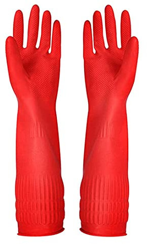 Liummrcy Gummisputzhandschuhe Lange Küche Geschirrspülhandhandschuhe wasserdichte Haushaltshandschuhe 3 Paare Lange Gummihandschuhe, Geschirrspülhandschuhe, Gummi -Waschhandschuhe,