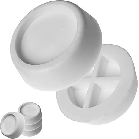 Amortiguador de vibraciones para lavadora, secadora, lavavajillas, 4 piezas, blanco, de goma, para pies de hasta Ø 45 mm, alfombrilla antivibraciones universal