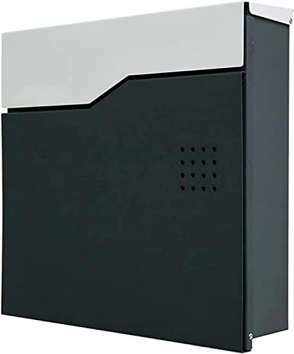 Household Newspaper Box, Wall-Mounted Lockable Mailbox, Outdoor Galvanized Metal Key Large Capacity, Home Decoration and Office Business Parcel Box, with Lock