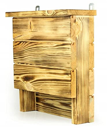 Fledermauskasten Fledermaushaus Fledermausunterschlupf Fledermaushotel Winterquartier Standort ganzjährig aus Holz (Modell 3)
