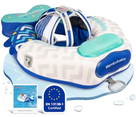 HECCEI Flotador Bebe Mambobaby No Inflable Duradero y Respetuoso con la Piel Baby Swimming Float, Anillo de Natación para Piscina Playa Flotador para Bebés de 3 a 24 Meses (Colorful Fish Blue)