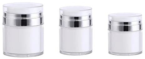 3 pièces Bouteille à crème Rechargeable, Récipient cosmétique, Distributeur Crème à Pompe Vide, Récipient Cosmétique sous Vide Pot, Airless Rechargeable pour Les Voyages pour Cosmétique Liquide