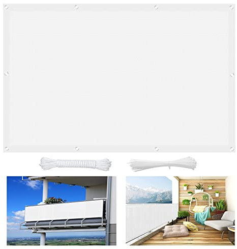 Tende da Sole per Esterno 4 x 4.5 m Anti UV Respirante Parasole Esterno Traspirante con Fune per Giardino Esterno terrazza, Bianco