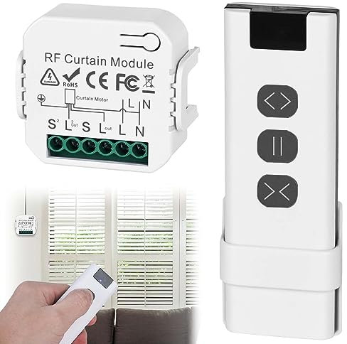 Kit di controllo radio per tapparelle, smart modulo per tapparelle, persiane, tende da sole, modulo relè, interruttore radio composto da telecomando RF + modulo ricevitore + controllo vocale