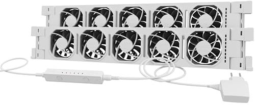 Heatfan 5 Heizkörper ventilator - Heizkörperlüfter flüsterleise <20 dB, spart bis 30% Heizkosten, einfache Montage, universell lange Lebensdauer, für Heizkörper 90-160cm - 2 Stück Weiß