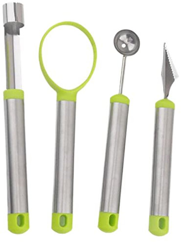 LABRIMP Set Di 4 Strumenti Per Intagliare Frutta in Acciaio Inossidabile Scavino Per Melone E Paletta Per Frutta Utensili Da Cucina