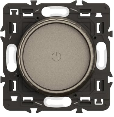 LEGRAND - Interrupteur Variateur rotatif - toutes lampes dimmables jusqu'à 200W - Commande d'Eclairage Complète - Prêt à Installer - Titanium