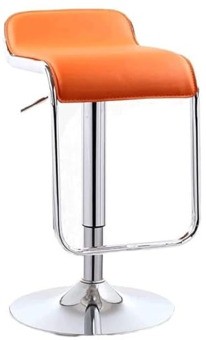 GTOULHH Bar Stühle Bar Stools Barhocker Aus Leder, Anhebbarer Barstuhl Mit Niedriger Rückenlehne Und Fußhocker, Hohe Hocker, Ergonomische Thekenhocker Barhocker Outdoor(Orange)