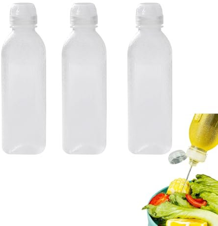 Ceeyoll 3 Pezzi Bottiglia Squeeze di Plastica 300ml Oliera Plastica Spremere Il Flacone Erogatore Di Condimenti Bottiglie Di Plastica Da Spremere Adatto Per Ketchup Salsa Piccante