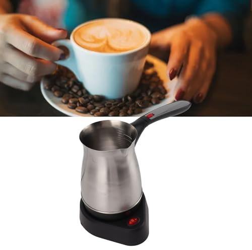 lvifloae Cafetière turque 500 ml 600 W avec poignée pliable anti-brûlure, cafetière électrique turque pour la préparation du café, thé arabe, lait