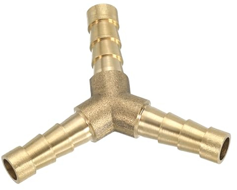 PATIKIL Raccordo a Barbetta Ottone 1/4 Raccordo a Unione a Barbetta Tipo Y | Metalli, Connettore Riparatore a Barbetta Adattatore a Compressione, per Tubi d'Aria Acqua Olio Carburante Gas