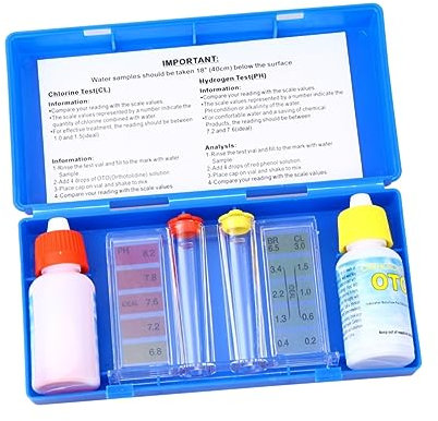 Happyyami Pool Wasserqualität Testset Mit Präzisen Reagenzien Für Schwimmbadfreies Chlor Ph Wert Messung Kompakt Langlebig Und Einfach Anzuwenden