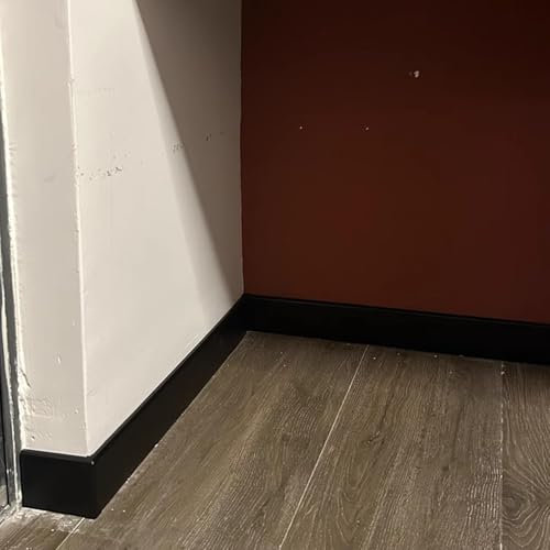 Sockelleiste Sockelleisten Fussleisten Feste Sockelleiste aus Aluminium, Perforierte Installation Wandfußleiste mit Schrauben, Einfach zu installierende schwarze Sockelleistenabdeckungen für Wohnzimme