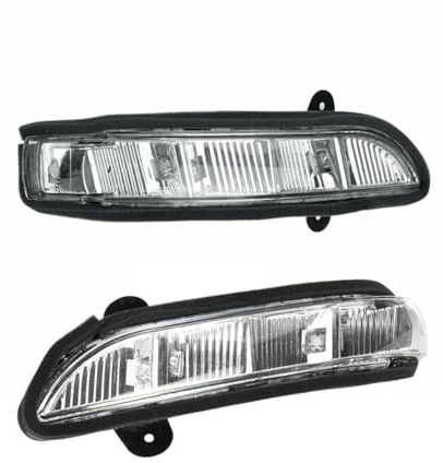 CFDEKOIB Seite Spiegel Blinker Kompatibel Mit Mercedes Für W211 W221 2007 2008 2009 2010 A2198200521 A2198200621 Auto-Vordertürspiegel-Blinkerlicht-Seitenmarkierungs-Blinker