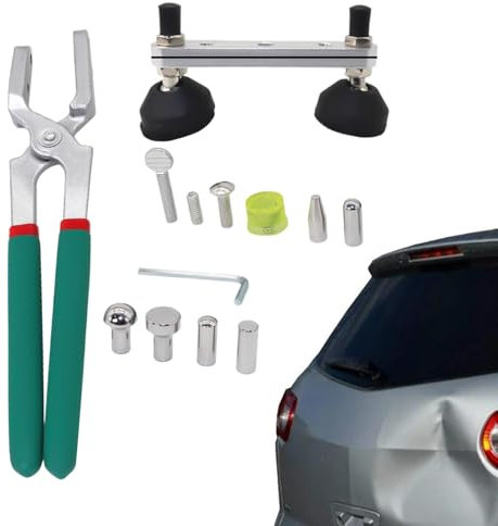 Yabauuop Auto-Dellen-Reparatur-Zangen-Werkzeug, Auto-Dellen-Reparatur-Zange,Dellenreparatur-Crimpzange - Robustes Dellenreparaturwerkzeug mit 8 Ersatzköpfen für LKW und SUV