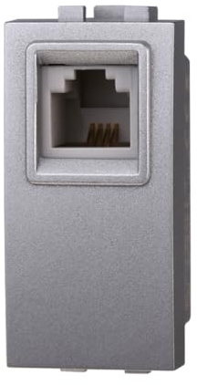 1 MODULO PRESA TELEFONICA, GRIGIO, COMPATIBILE CON BTICINO LIVING, PRESA TELEFONO, CONNETTORE RJ11, MODULI E FRUTTI 100% COMPATIBILI, MATERIALI DI ALTA QUALITA'