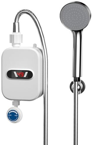 Stibtmr 3500W Riscaldatore Doccia Elettrico Scaldabagno Elettrico Istantaneo Per Doccia Scaldacqua Elettrico Istantaneo Con Display Digitale Set Doccia Termostatica Per Piccola Cucina 30~60°