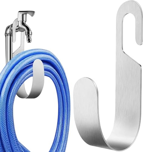 Schlauchhalter | Schlauchhalter | Metall-Zapfenhaken | Hängender Ständer zum Ausgießen von Gummi-Rohrhalter | Wandmontierter massiver Schlauchhalter für die Aufbewahrung im Freien | 55 x 100 x 225 mm