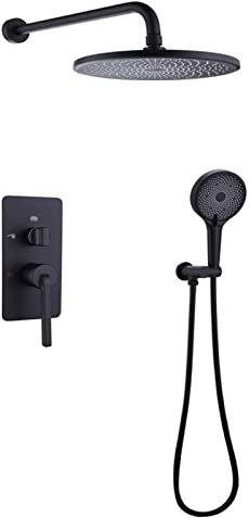 Grifo Mezclador baño, Juego Mezclador Ducha Empotrado, Cabezal Ducha Redondo y Juego Manguera, Juego Mezclador Ducha montado Pared