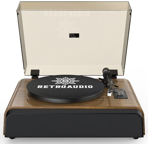 Plattenspieler High-Fidelity-Plattenspieler mit 2.1-K-Soundsystem, eingebauter Subwoofer für verbesserten Bass, Vinyl-Schallplattenspieler mit Magnetkartusche BT5.3-Wiedergabe