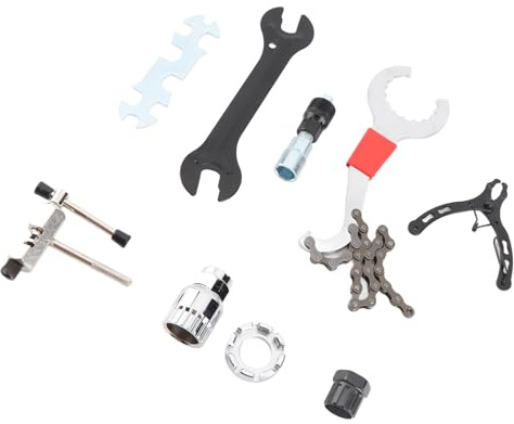 Set di strumenti per la riparazione di biciclette Kit professionale per la manutenzione della bicicletta 9 pezzi con cassetta della catena di estrazione della manovella (set da 9 pezzi)