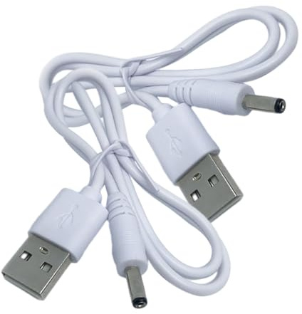 Alipis Câble d'alimentation Charge Rapide 2 Pièces USB vers DC 3,5x1,35mm Protection Les Surtensions en Cuivre et PVC pour Tablettes et Lampes de Table