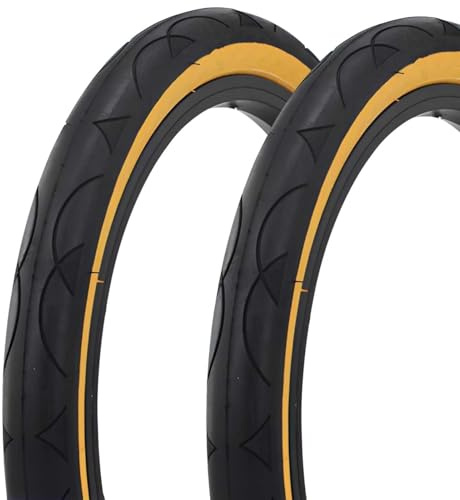 16 tums 1,50 däck, set om 2 / 16x1,50 40-305 däck, MTB-däck for all mountainbikes | 16 tums 1,5 City Street-däck | 16 tums cykeldäck, gula däck med sidoväggar