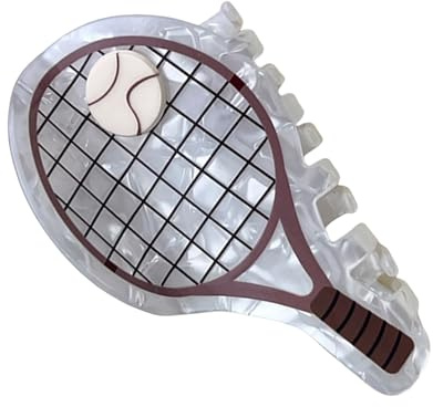 Pinza para el pelo de raqueta de tenis, deportiva, casual, pinza de PVC para adultos, adolescentes, cómoda, antideslizante, clip de agarre
