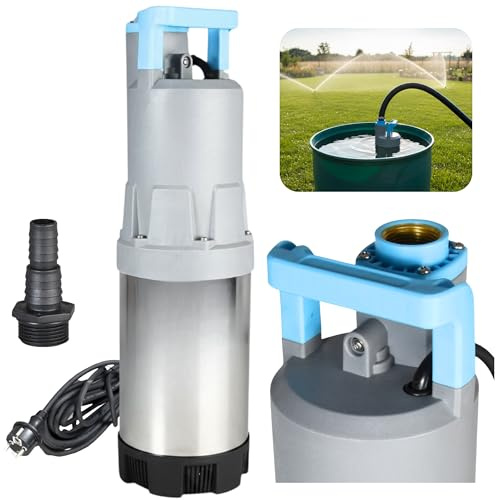 Pompe Submersible FLOX 45 INOX pour Eaux Propres (1100 W, 6600 l/h, hauteur de refoulement 45 m) - Pompe Immergée Professionnelle pour Récupération d’Eau de Pluie, Arrosage Jardin, Piscine et Cave