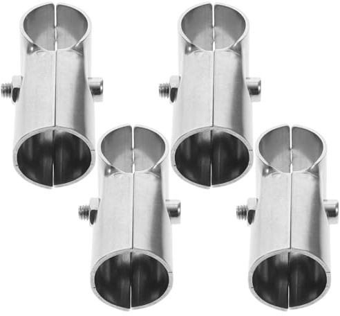 NULYLU 4pcs Stainless Steel Panel Clamp Connector for Pipe Repair Chain Link Fence Accessories Double Tube Fixing Kit