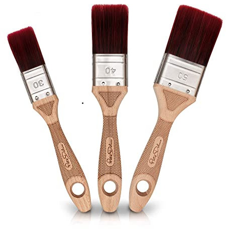 Pinto Deluxe® Malerpinsel Set 3 tgl. Hochwertige Lackierpinsel/Lasurpinsel/Flachpinsel