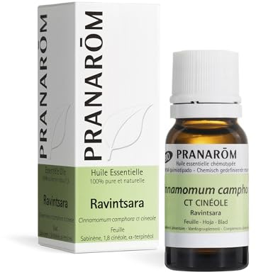 PRANAROM Aceite Esencial Ravintsara BIO 10 ml – Confort Respiratorio HECT | 100% puro y quimiotipado HECT. Cinnamomum camphora para confort respiratorio y defensas naturales.