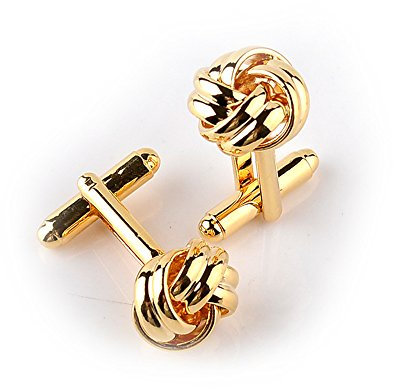HOMEYU® Herren Elegant Gold Tone Manschettenknöpfe Manschettenknoten Style 1 Paar