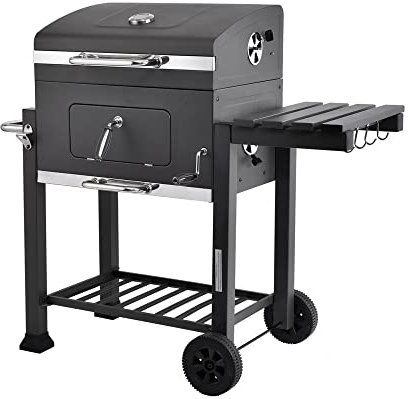 MaxxGarden Barbecue au Charbon - Barbecue de Bois - BBQ - Grill - Transportable - 118 cm - Noir