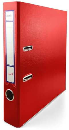 Netuno 1x Büroordner A4 schmal Rot 5cm Kunststoff 2-Ring-Mechanik | Ordner Aktenordner für A4-Dokumente Büro Studium Homeoffice Ordnungssystem Aktenaufbewahrung Dokumentenablage Registratur