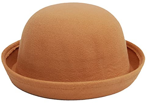 Cool4 Damen Filz Melone Bowler Hut Freizeit Party Elegant WME02 (Camel)