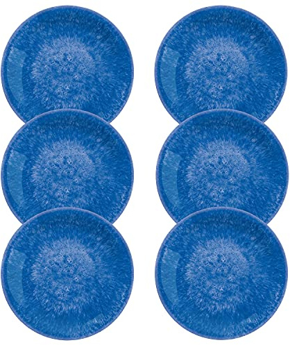 Auntie Morags Bali Brights Dark Blue/Indigo Melamine/Plastic/BBQ/Outdoor Side Plate Set (6)