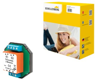 Schellenberg 24201 Rolladen Trennrelais zur gleichzeitigen Steuerung von 2 Rollladenmotoren über einen Schalter oder Zeitschaltuhr, zentral für komfortable Rolladensteuerung Unterputz