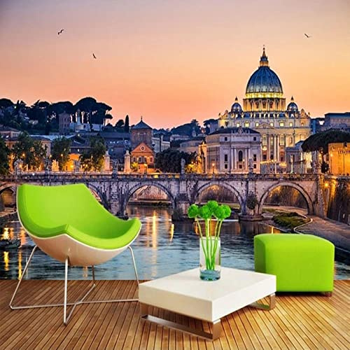 YABAOST Pvc Autoadhesivo Impermeable Papel Tapiz 3D 250X175Cm Fotomural 3D Mural De Personalizar Vinilo Famoso Ciudad Paisaje Sala De Estar Mural De Arte De Etiqueta De La Pared