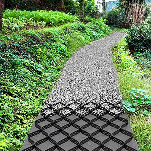 ZJMAMA Stabilisateur de Gravier Stabilisateur Grille Gravier Pois, Grille Sol pour L'aménagement Paysager Park Garden Walkway, Système Grilles Perméables en Polyéthylène en Nid d'abeille