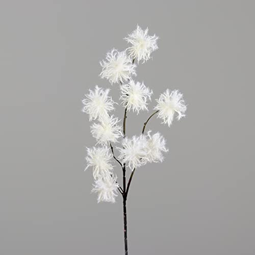 Seidenblumen Roß Zaubernuszweig/Hamamelis 100cm weiß-Creme mit 10 Dolden DP Kunstblumen künstliche Blume Zaubernuss