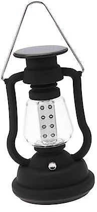Black LED Kerosene Style Camping Lamp Lantern with Hand Crank | Abs LED Build, Vintage Shape for Camping and Indoor Home Decoration, Practical Design with High Light Beads
