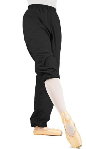 s.lemon Ballett Wärme Hosen,Damen Lang Ripstop Hose Wärmehose für Tanz Schwarz M