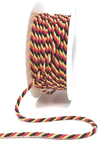 s.dekoda Kordel 15m x 4mm Schwarz Rot Gelb Drehkordel Dekoband Kordelband Kordelschnur Deutschland BRD