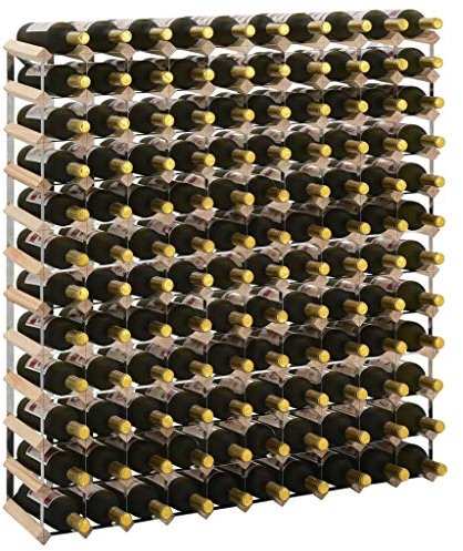 LAPOOH Weinregal für 120 Flaschen Massivholz Kiefer, Flaschenregal, Weinhalter Wand, Flaschen Regal, Flaschenhalter Wein, Bar Regal Wand, Wine Holder, Weinflaschenregal
