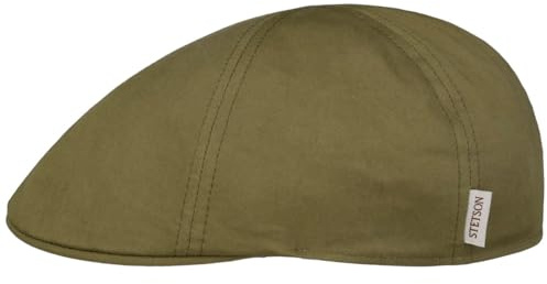 Stetson Texas Hertford Flatcap Einfarbige Schirmmütze Baumwolle UV-Schutz 40+ Made in EU Herren Frühjahr Sommer