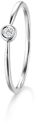 Wycian Freundschaftsringe Beste Freundinnen, Verlobungsring Platin Damen 9 Karat Weißgold 9K Größe 54 (17.2) Moissanit Rundschliff Weiß Gravur Vatertag