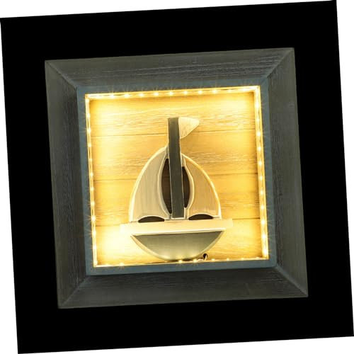 Housoutil -wandkunst Mit Nautischem Thema Holzrahmen Mediterraner Stil Wandbehang Keine Batterie Erforderlich